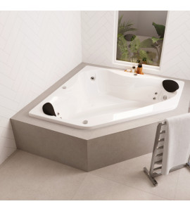 Banheira de Hidromassagem 155x214x45cm Kanthocril Confort Ouro Fino